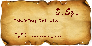 Dohány Szilvia névjegykártya
