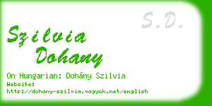szilvia dohany business card